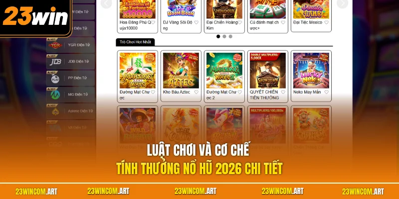 Nổ hũ 23WIN 2 Luật chơi và cơ chế tính thưởng nổ hũ 2026 chi tiết