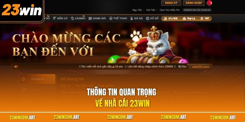 Thông tin quan trọng về nhà cái 23WIN